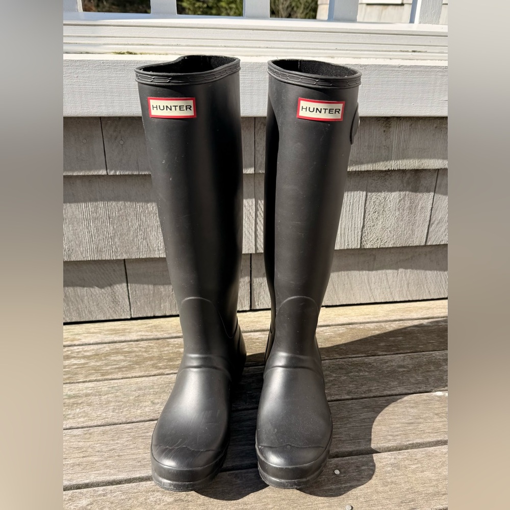 Hunter Black Tall Rain Boots